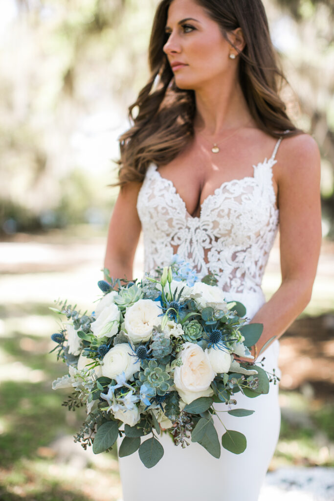 Bridal bouquet in Airlie Gardens