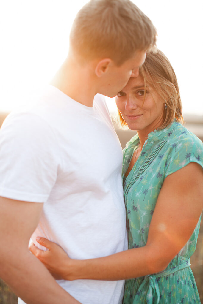 Beautiful moment during bald head island engagement session photography.