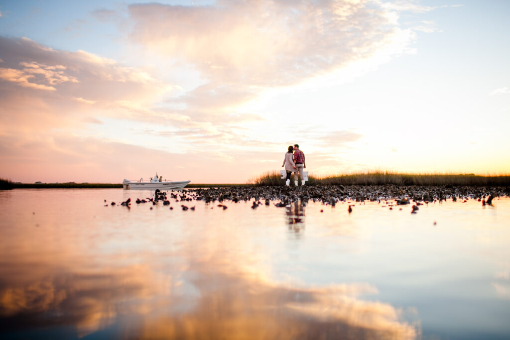 Couple on engagement session.